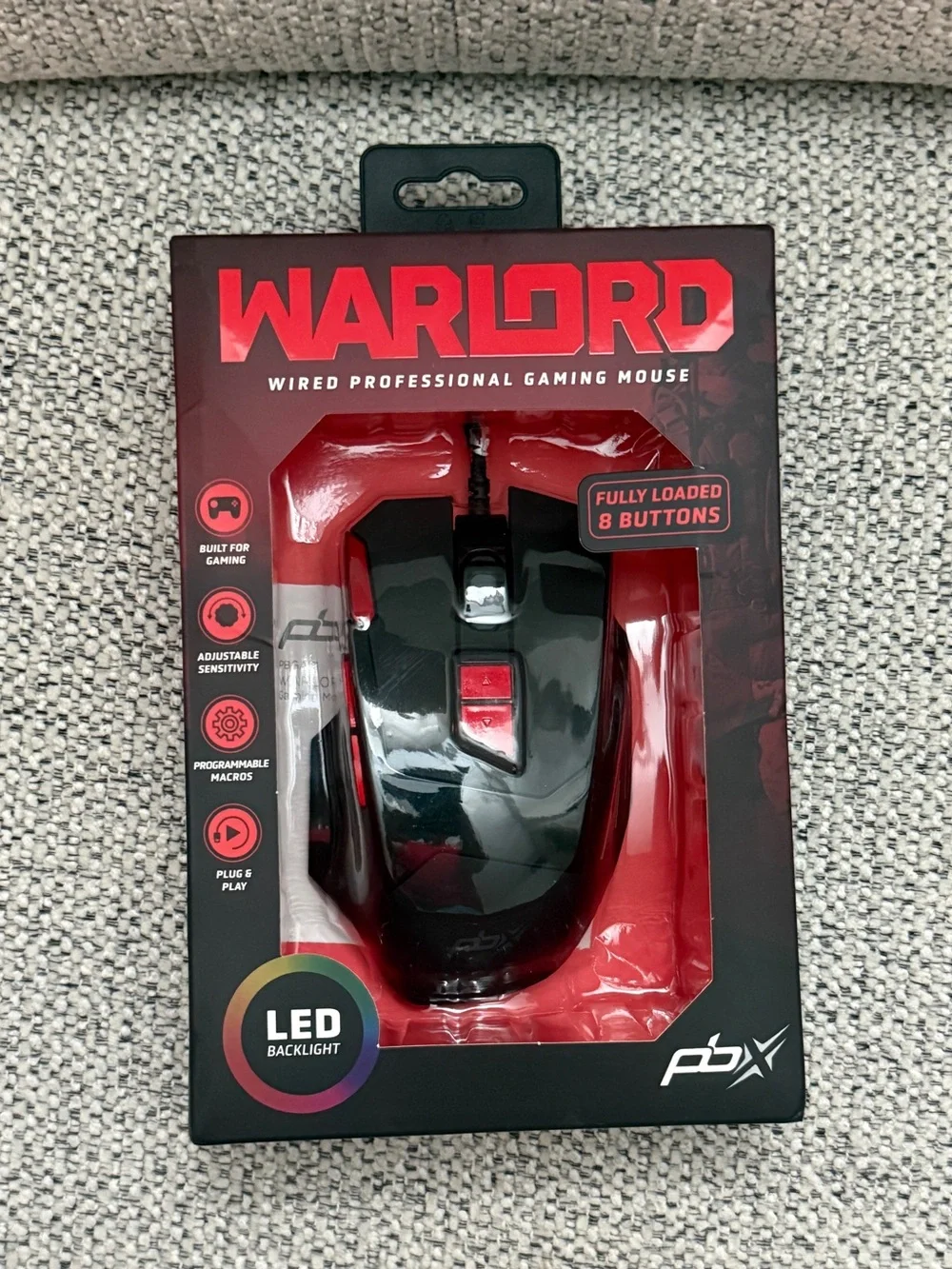 Warlord Wired Professional Gaming Mouse - Black & Red